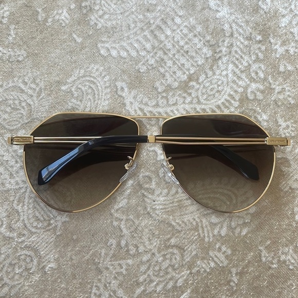 NWOT Zadig & Voltaire Full Rim Gold Tone Metal Aviator Sunglasses Gradient Lens main image 12